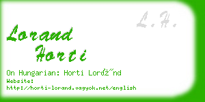 lorand horti business card